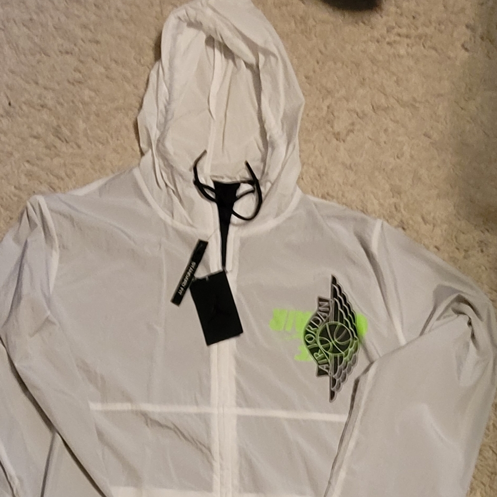 Nike Men's Air Jordan Classic Nylon Full Zip Jacket White